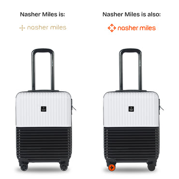 Nasher Miles Istanbul Hard-Sided ABS and PC Cabin Luggage 20 inch | 55cm | 8 Wheels Small Trolley Bag for Travel | Suitcase (Black White)