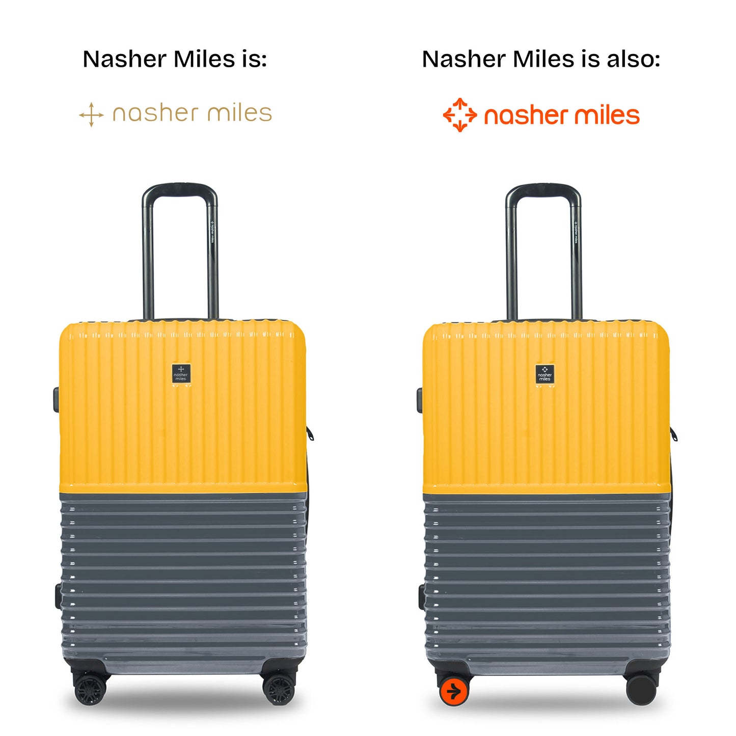 Nasher Miles Istanbul Hard-Sided ABS and PC Check-in Luggage 28 inch | 75cm | 8 Wheels Large Trolley Bag for Travel | Suitcase (Yellow Grey)