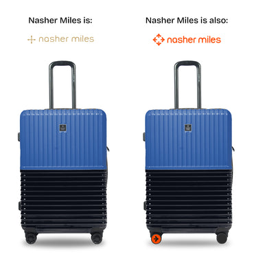 Nasher Miles Istanbul Hard-Sided ABS and PC Check-in Luggage 24 inch | 65cm | 8 Wheels Medium Trolley Bag for Travel | Suitcase (Dark Blue)