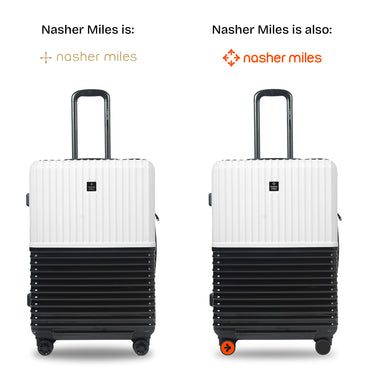 Nasher Miles Istanbul Hard-Sided ABS and PC Check-in Luggage 28 inch | 75cm | 8 Wheels Large Trolley Bag for Travel | Suitcase (Black White)