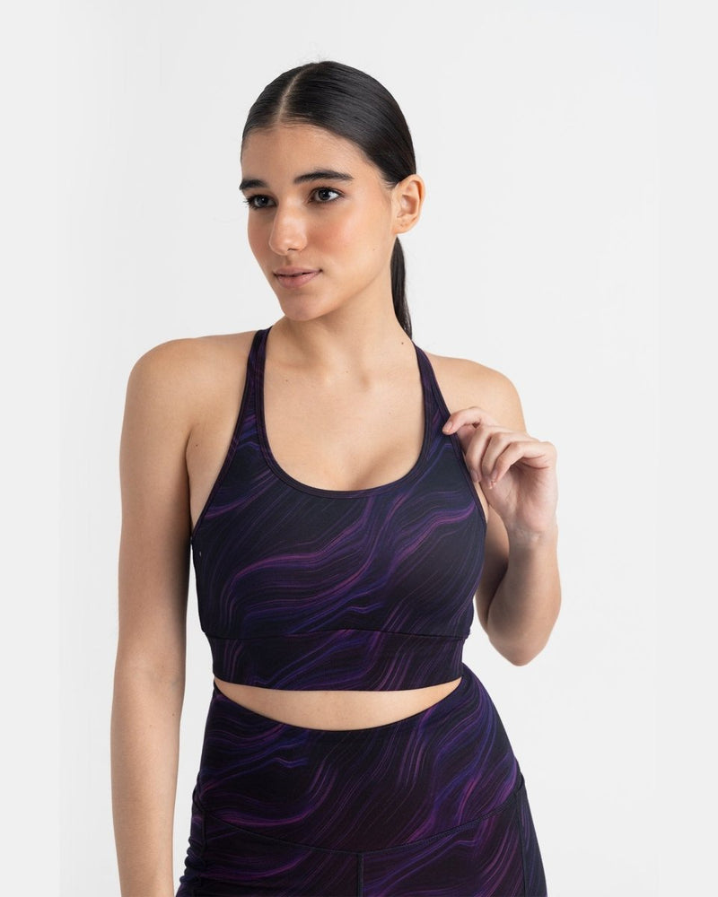 Cosmic Waves Sports Bra | Hunnit at Broadway