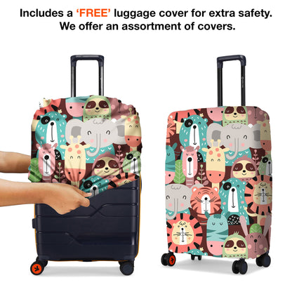 Nasher Miles Cannes Hard-sided Polypropylene Check-In Luggage Navy Blue Yellow 28 inch | 75 cm Large Trolley bag