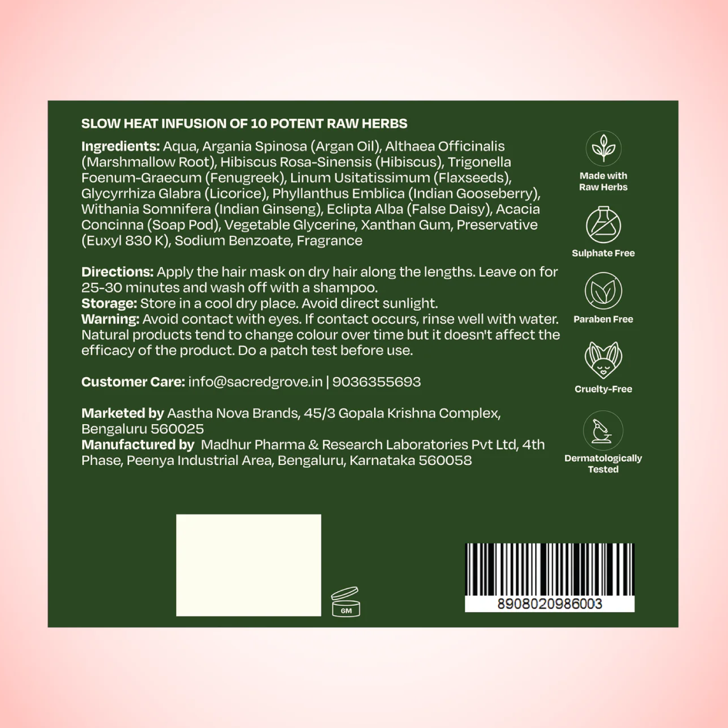 Deep Conditioning Hair Mask Hair Mask For Dry And Frizzy Hair Repair & Hydrating Mask (200gms) | Sacred Grove at Broadway