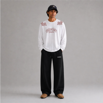 Crawling Oversized Full Sleeves Tee - White
