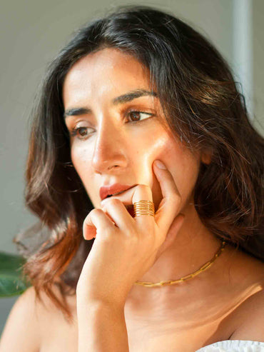 Cross Caged adjustable ring | Nish Hair X Evil Eye Jewel