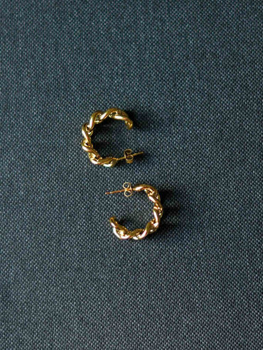 Cuban Link Half Hoop Earrings | Nish Hair X Evil Eye Jewel