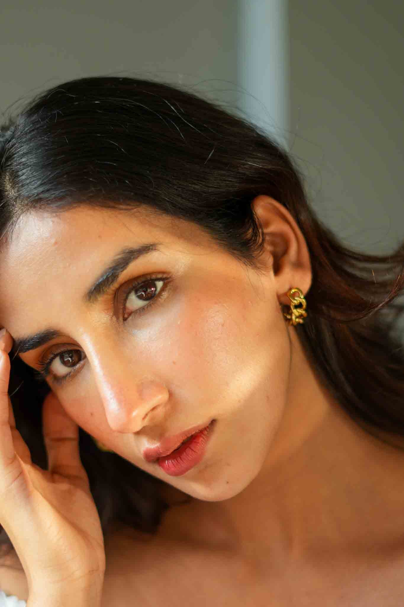 Cuban Link Half Hoop Earrings | Nish Hair X Evil Eye Jewel