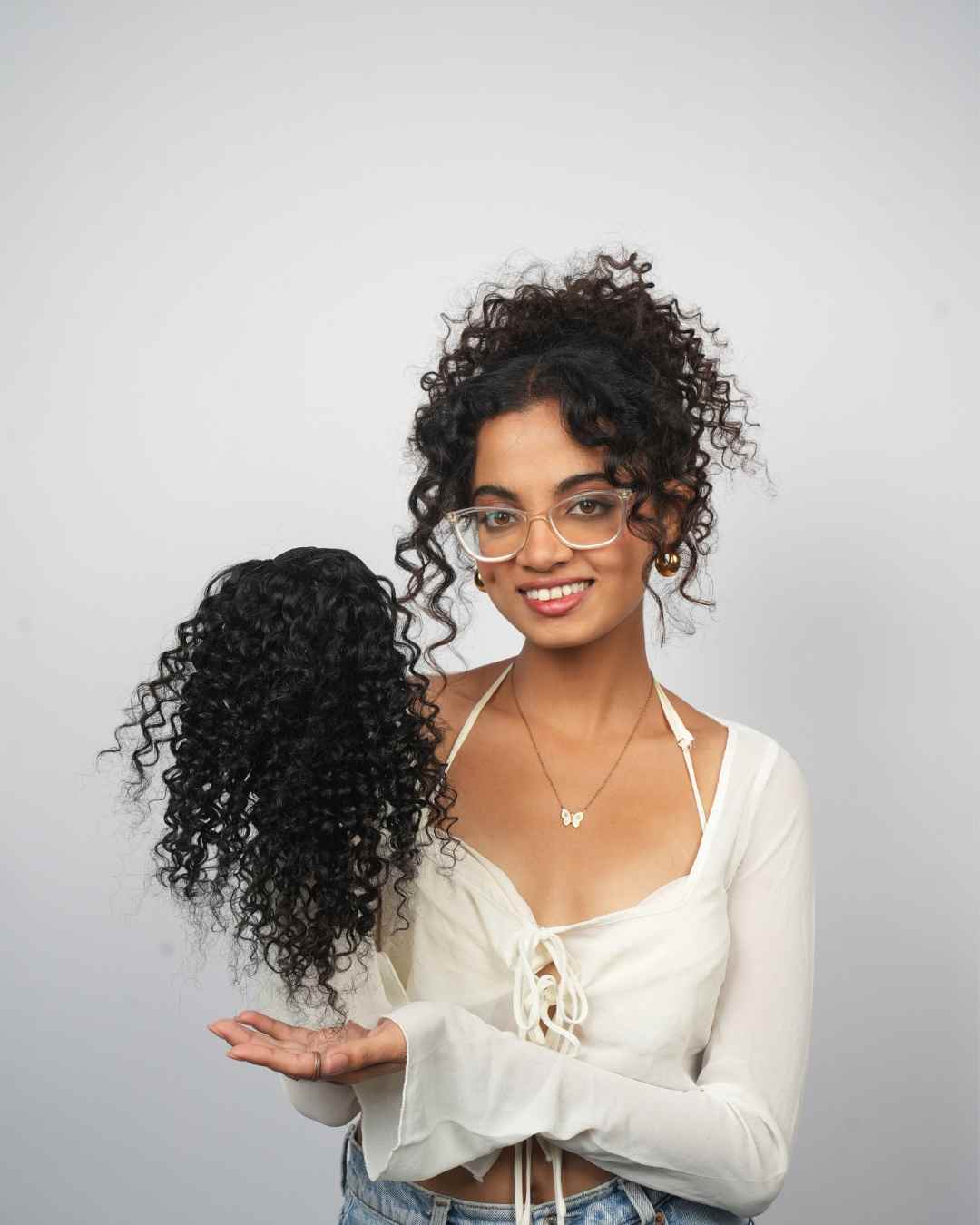 Curly Hair Topknot Extensions - Wrap Around