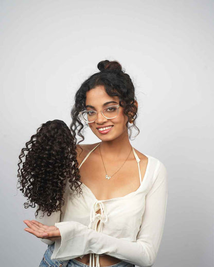 Curly Hair Topknot Extensions - Wrap Around