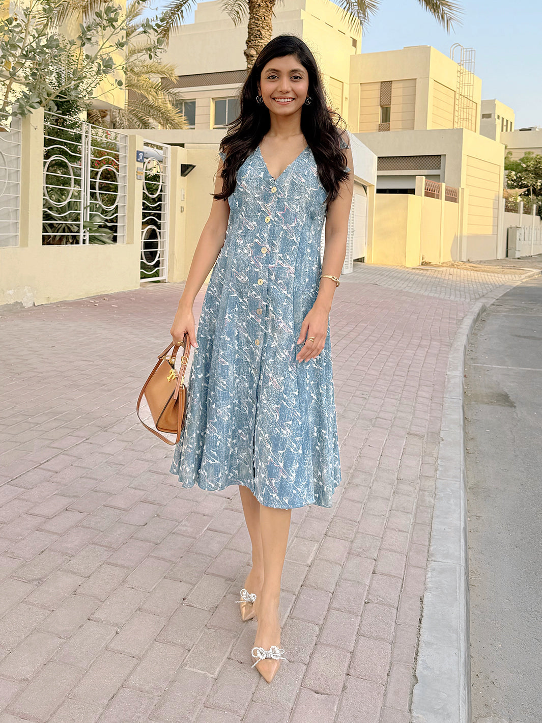Denim Lapel Collar Dress