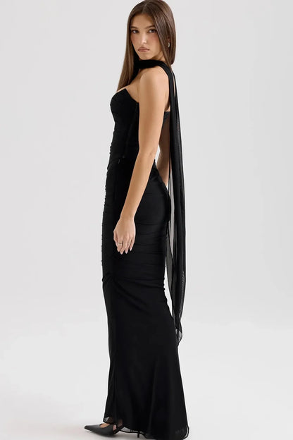 Draped Mesh Corset With Skirt Set | ANNY at Broadway