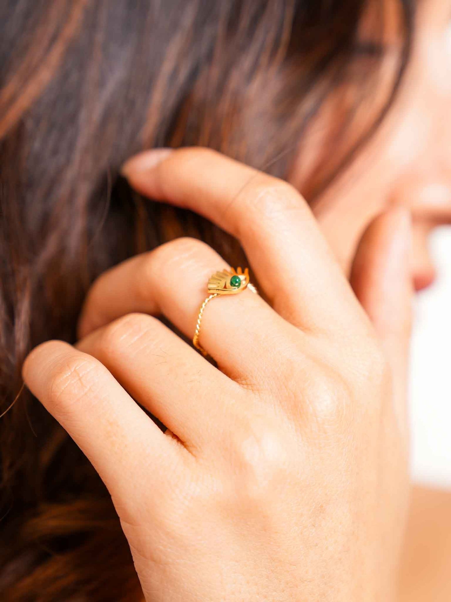 Delicate Evil Eye - Adjustable Ring | Nish HairX Evil Eye Jewel