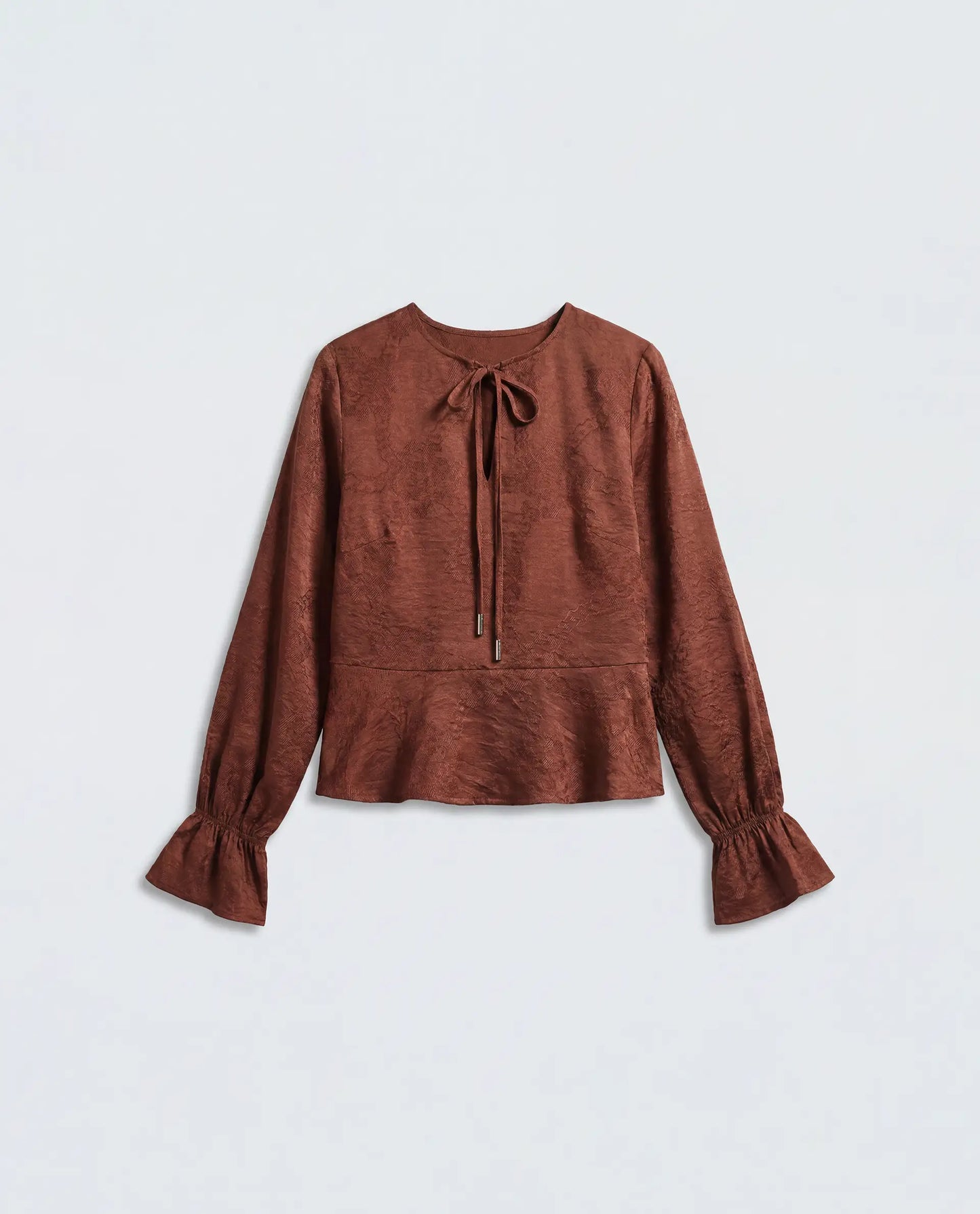 Rareism Women's Daro Rust Viscose Blend Tie-Up Regular Plain Top