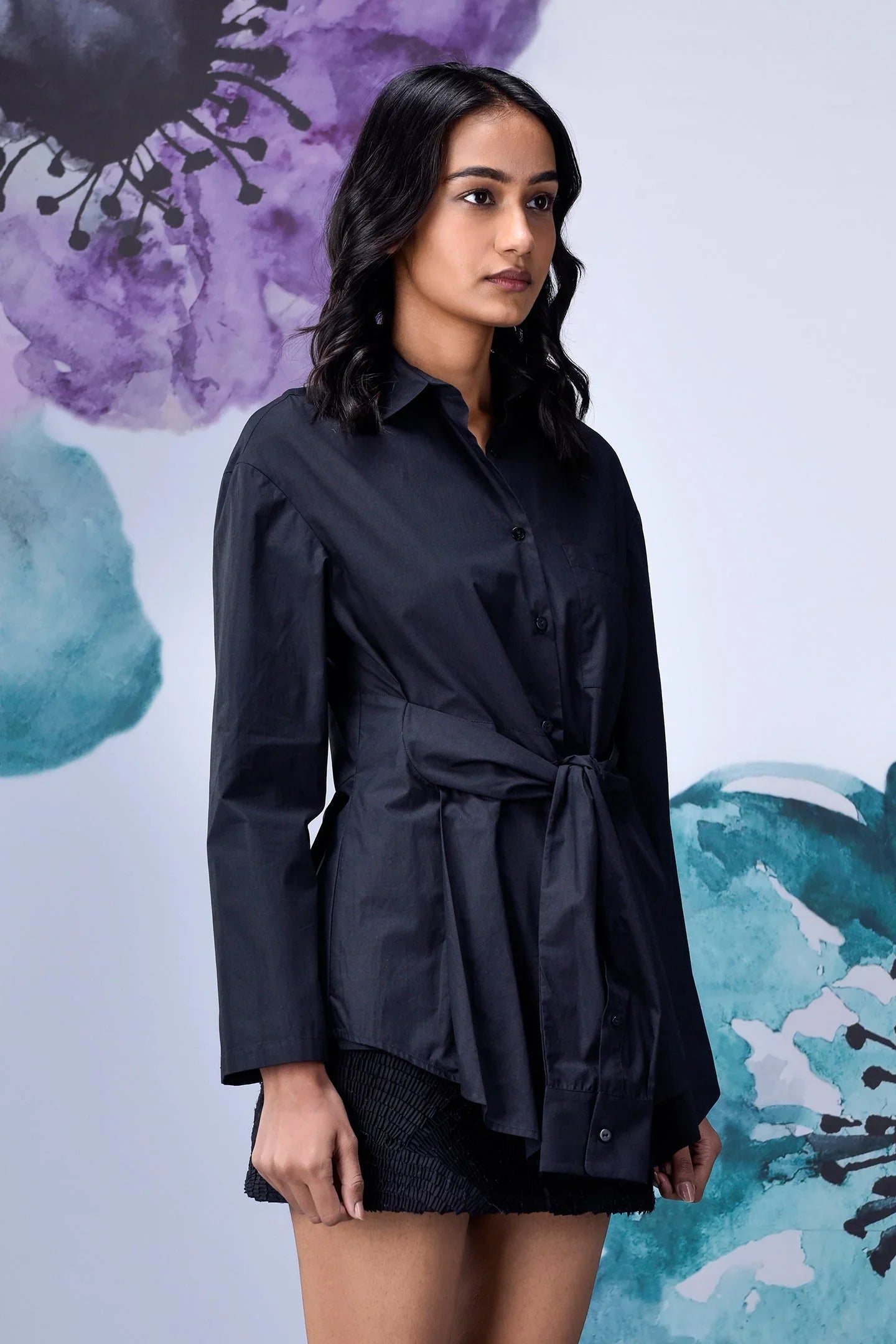 Deconstructed Regular Fit Shirt - Black