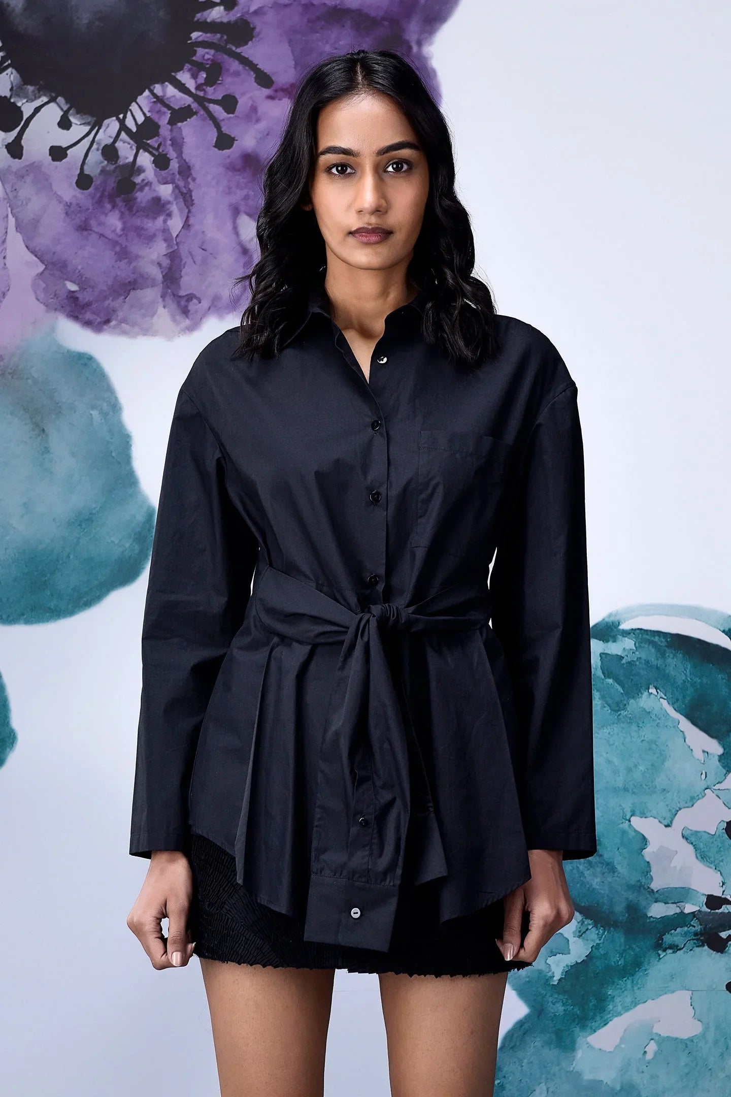 Deconstructed Regular Fit Shirt - Black