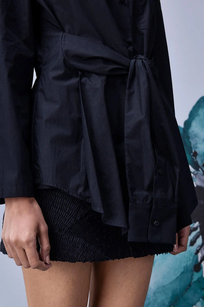 Deconstructed Regular Fit Shirt - Black