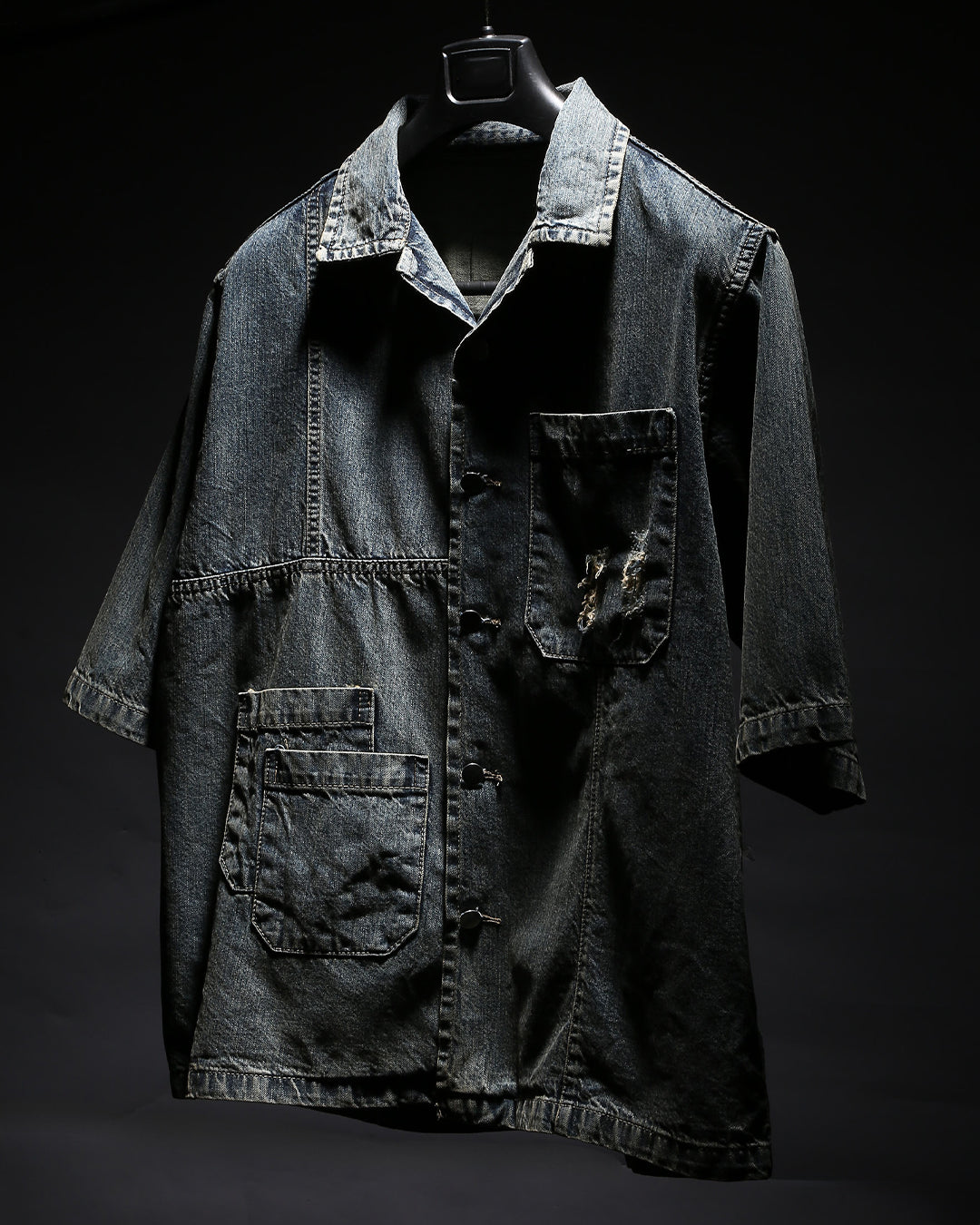 Vintage Wash Oversized Denim Shirt
