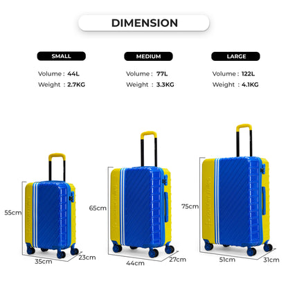 Nasher Miles Vegas Hard-Sided Polycarbonate Check-in Luggage Lime Green&Azure Blue 24 inch |65 Trolley Bag