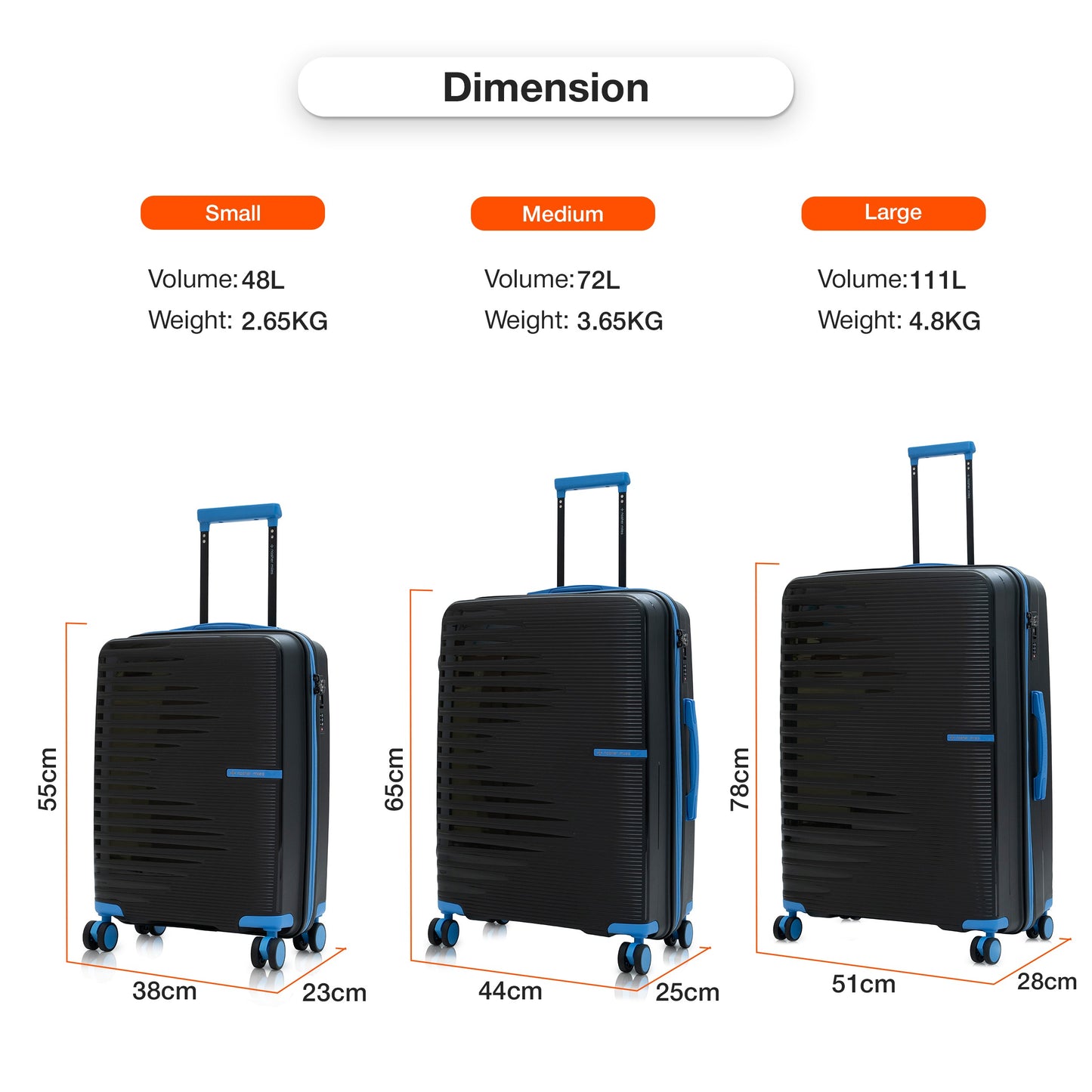 Nasher Miles Havelock TSA Lock and Anti-Theft Hard-Sided Polypropylene Check-in Luggage Black 28 inch |75 Trolley Bag | Suitcase