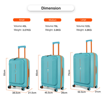 Nasher Miles Alexandria Hard-Sided Polypropylene TSA Lock Check-in Luggage 28 inch | 75cm | 8 Wheels Large Trolley Bag for Travel | Suitcase (Teal Peach)