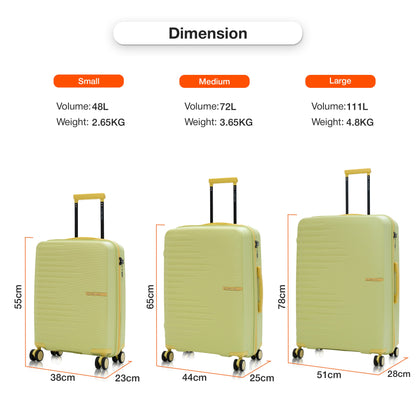 Nasher Miles Havelock TSA Lock and Anti-Theft Hard-Sided Polypropylene Cabin Luggage Green 20 inch |55 Trolley Bag | Suitcase