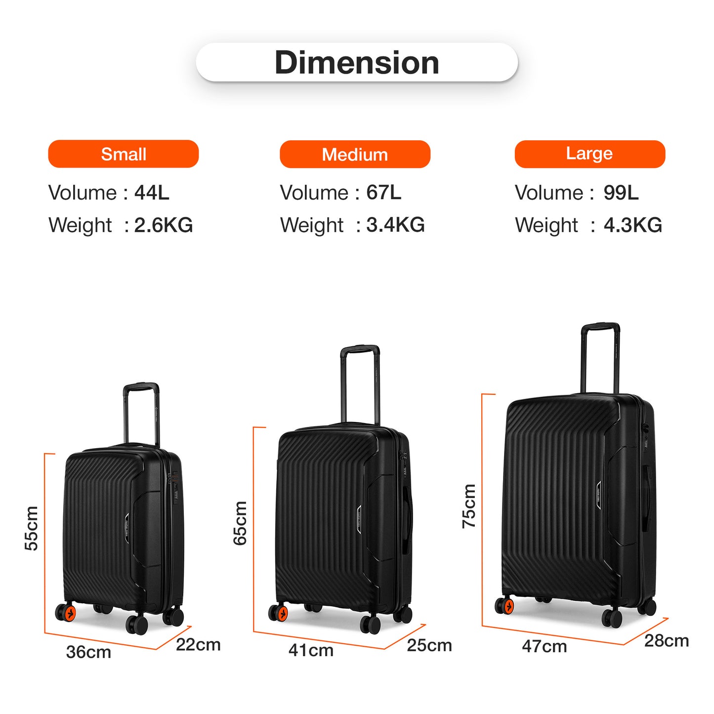 Nasher Miles Coorg Hard-Sided Polypropylene Check-in Luggage Black 28 inch |75 Trolley Bag