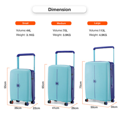 Nasher Miles Dubai TSA Lock Hard-Sided Polypropylene Cabin Luggage 20 inch | 55cm | 8 Wheels Small Trolley Bag for Travel | Suitcase (Green Navy Blue) | Nasher Miles at Broadway