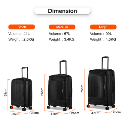 Nasher Miles Coorg Hard-Sided Polypropylene Cabin Luggage Black 20 inch |55 Trolley Bag