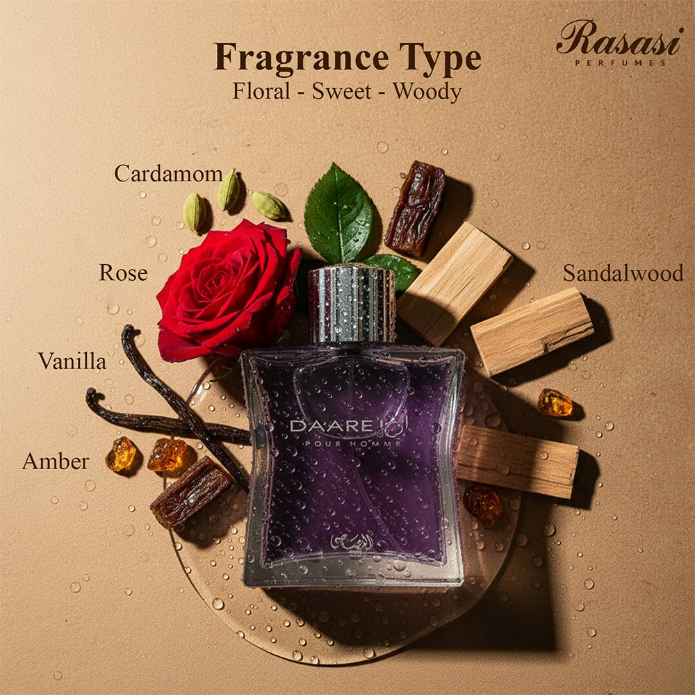 Rasasi Dareez Pour Homme Eau De Parfum 100ml for Men | Rasasi at Broadway