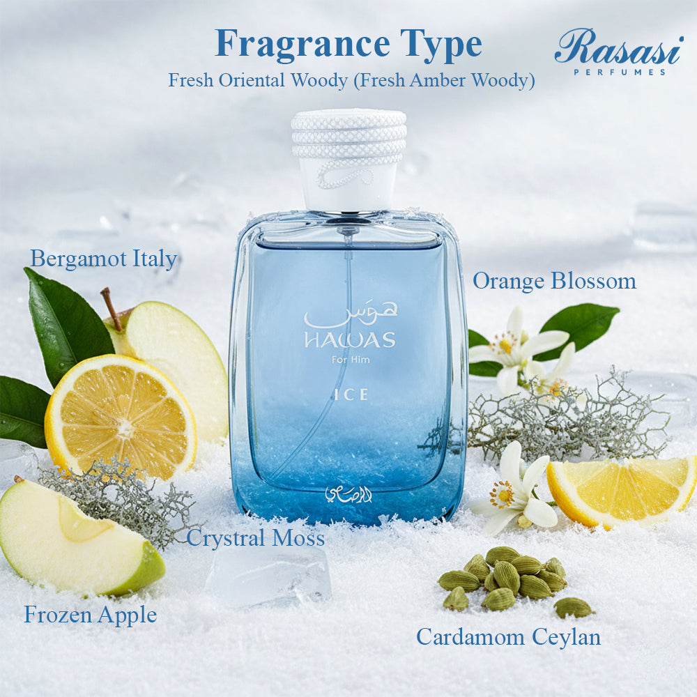 Rasasi Hawas Ice Eau De Parfum 100ml for Men & Women | Rasasi at Broadway