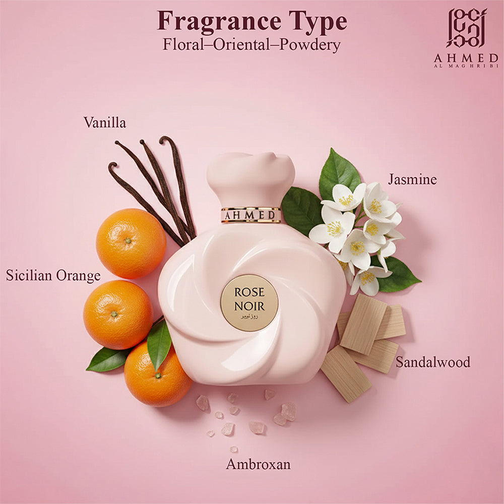 Ahmed Al Maghribi Rose Noir Eau De Parfum 75 ml for Men & Women | Ahmed Al Maghribi at Broadway