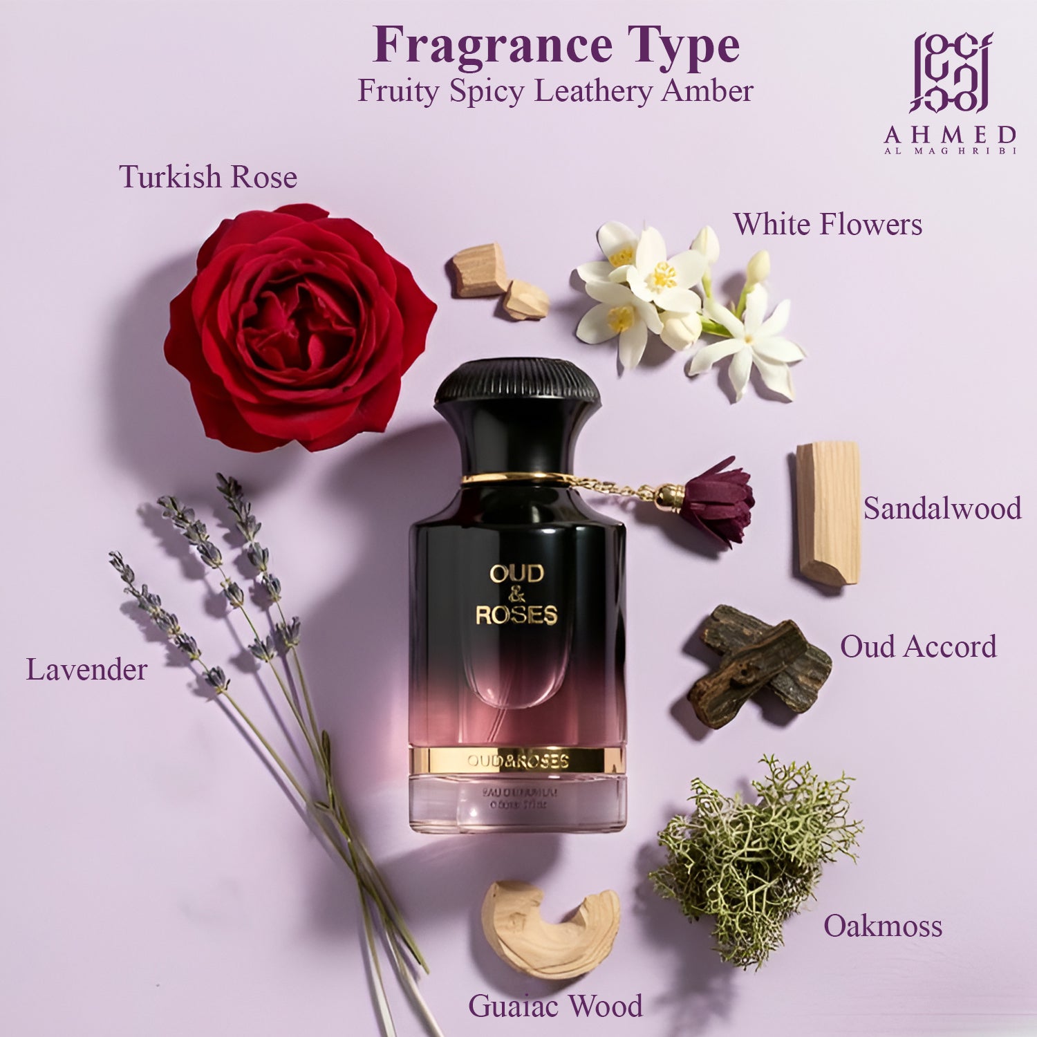 Ahmed Al Maghribi Oud & Roses Eau De Parfum 60 ml for Men & Women | Ahmed Al Maghribi at Broadway