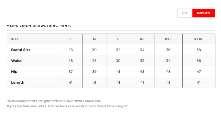 Size Guide