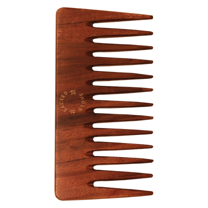 Wide Tooth Teak Wooden Comb For Frizz Control & Detangling Handmade In India (50gm) | Sacred Grove at Broadway