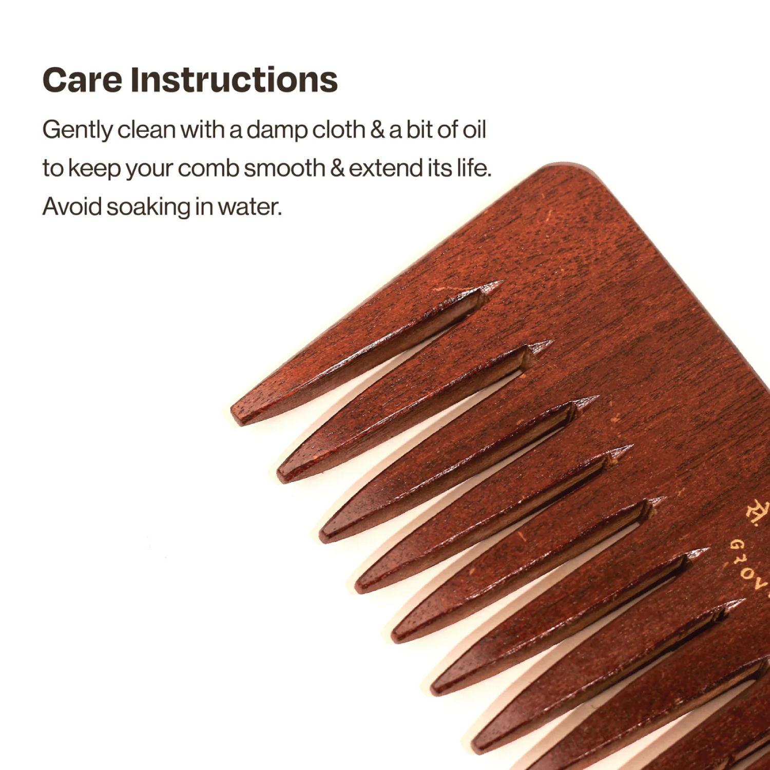 Wide Tooth Teak Wooden Comb For Frizz Control & Detangling Handmade In India (50gm) | Sacred Grove at Broadway