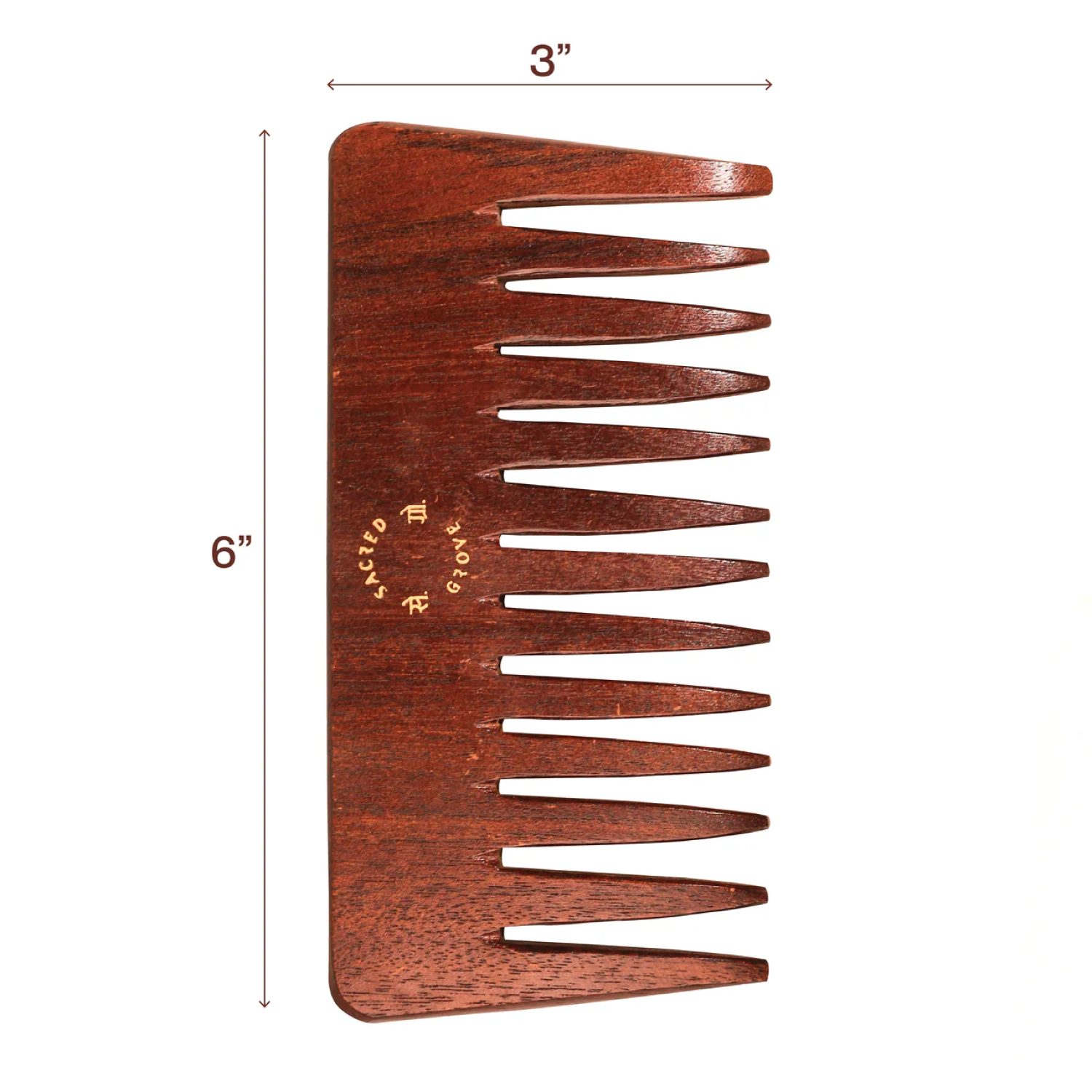 Wide Tooth Teak Wooden Comb For Frizz Control & Detangling Handmade In India (50gm) | Sacred Grove at Broadway