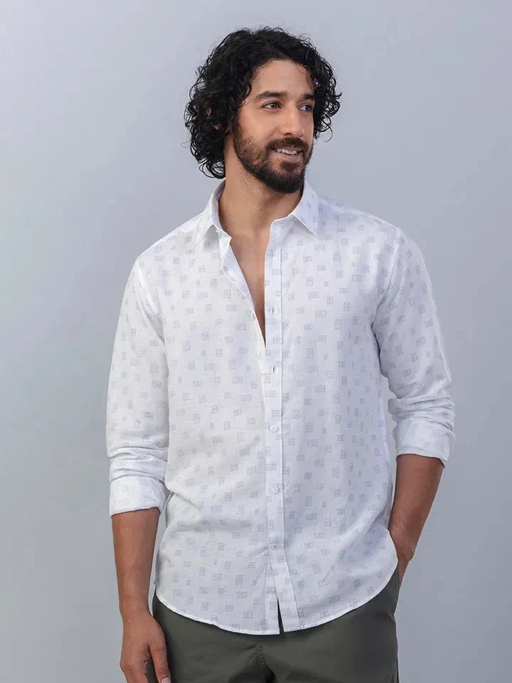 Reef White Cotton Linen Shirt