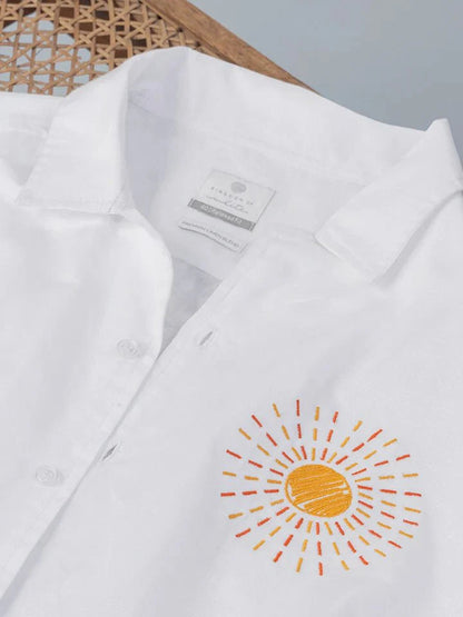 Lumere Embroidered Cotton Linen Shirt