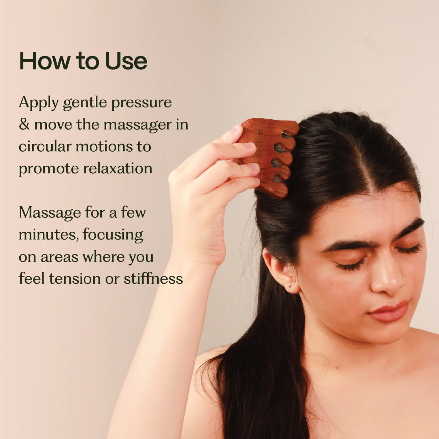 Elephant Head Wooden Massager Natural Tool for Scalp & Pressure Point (35gm) | Sacred Grove at Broadway
