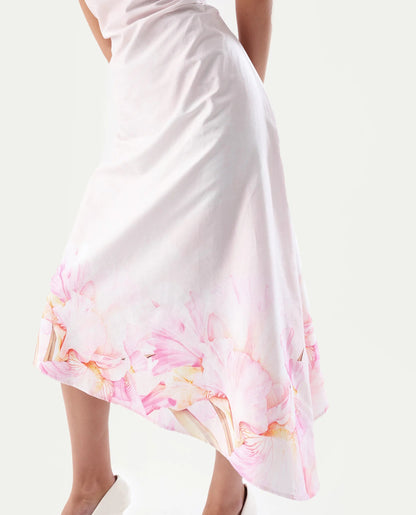 PRINTED MIDI DRESS EPATA - OFF WHITE