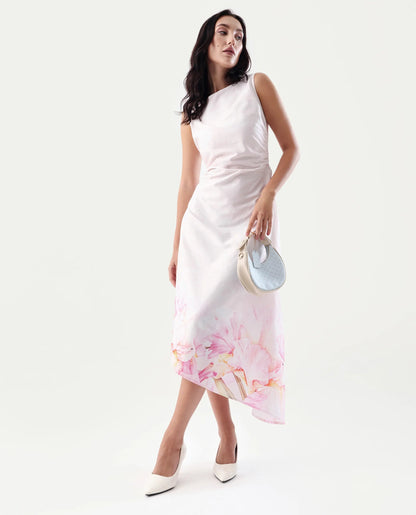 PRINTED MIDI DRESS EPATA - OFF WHITE