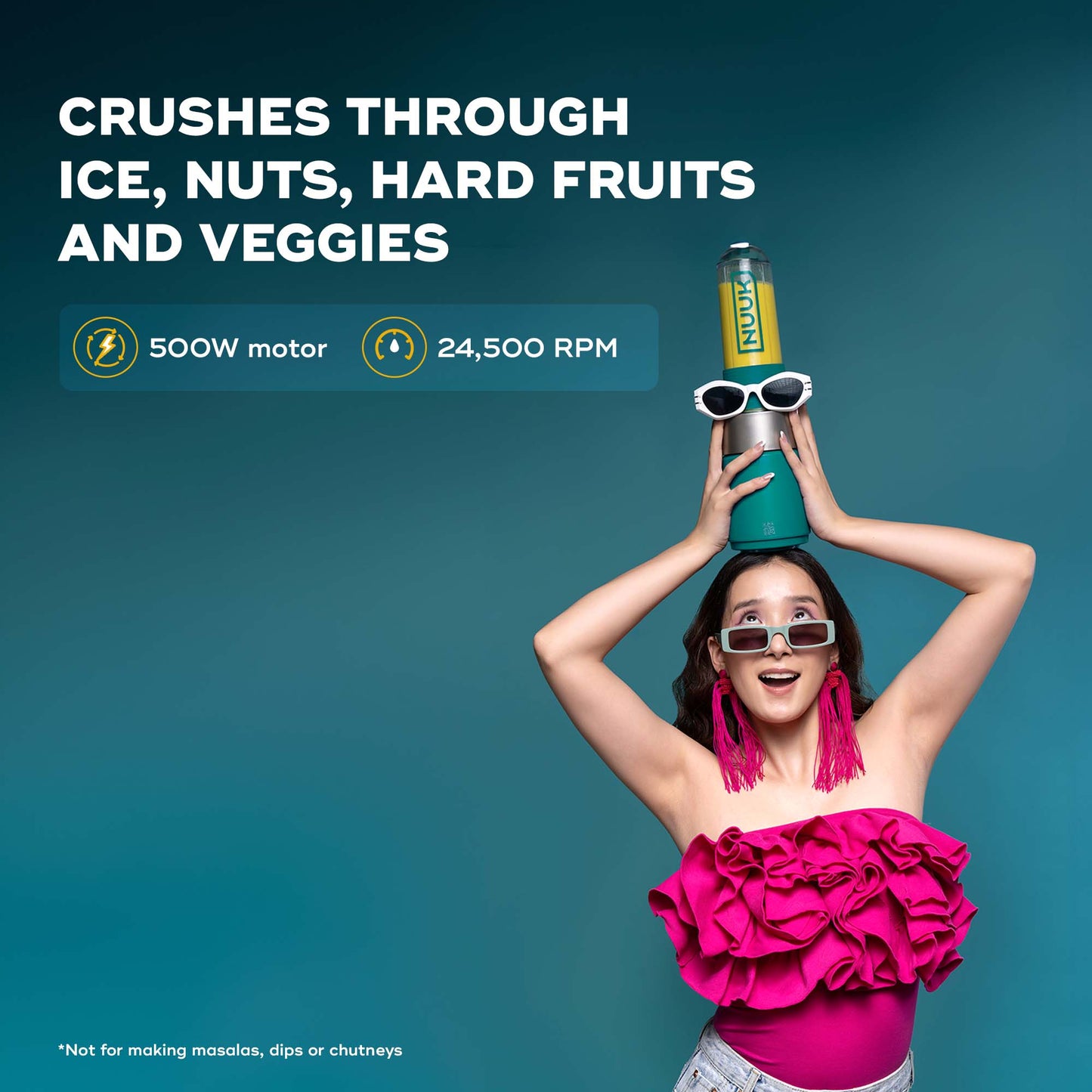 Nuuk KRUSH Compact Mixer Grinder with Go Jar