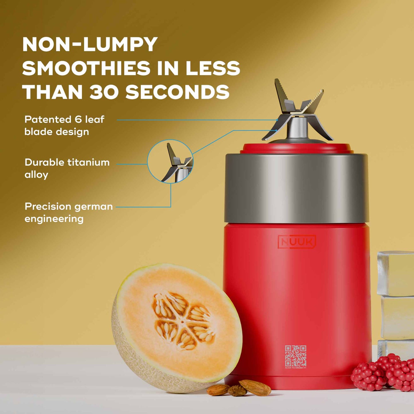 Nuuk KRUSH Compact Mixer Grinder with Go Jar