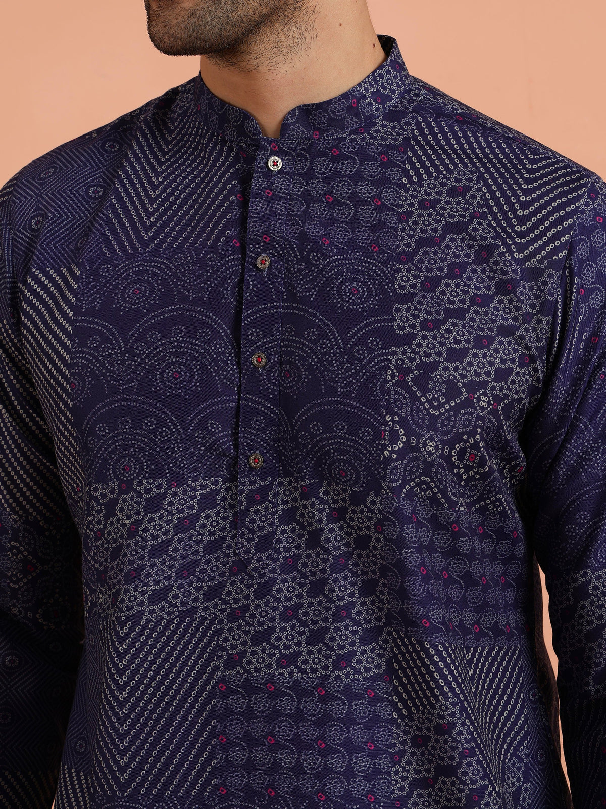 Kisah Men's Ink-Blue Long Kurta