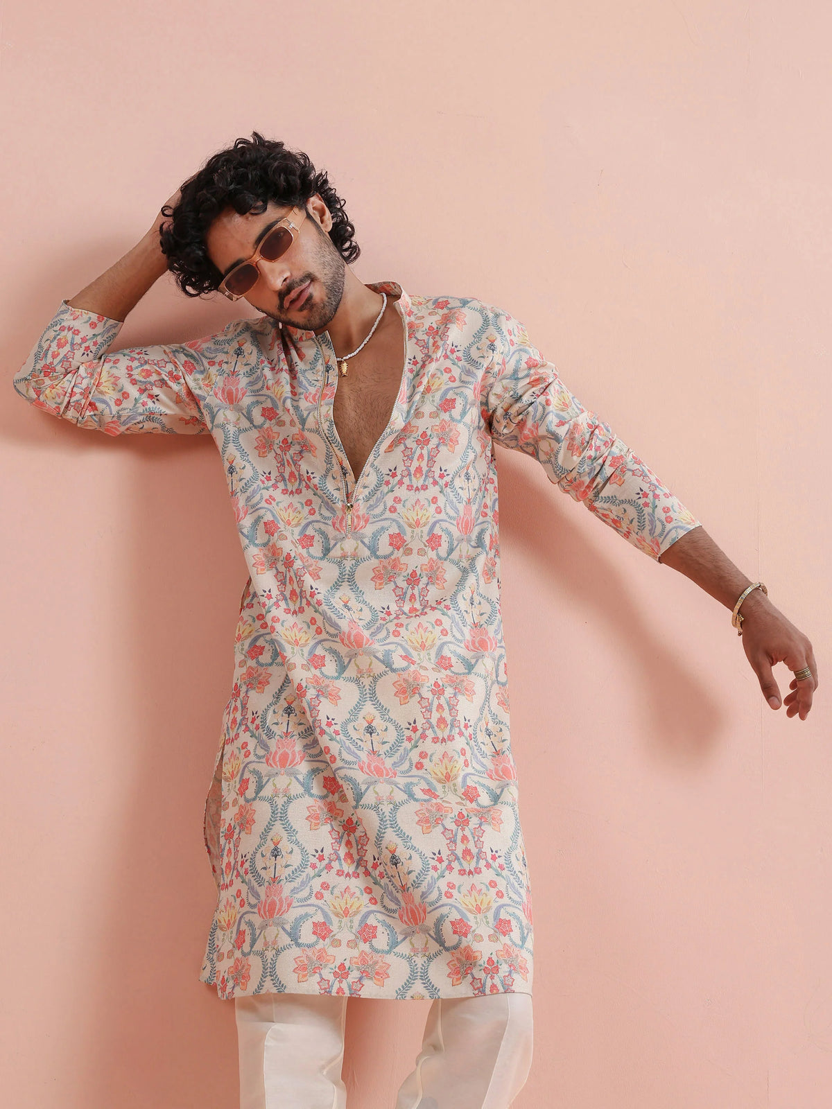 Kisah Men's Multi-Color Long Kurta