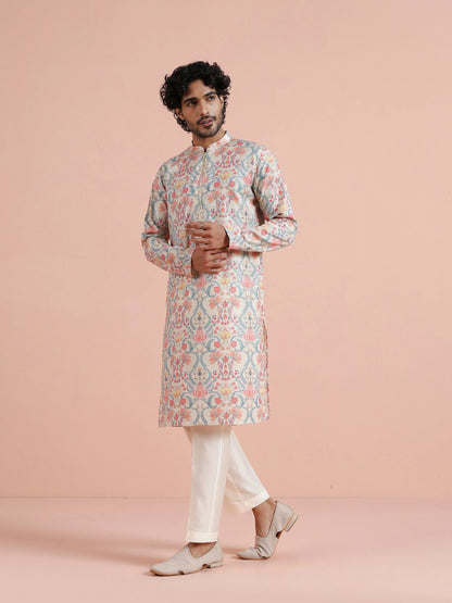 Kisah Men's Multi-Color Long Kurta