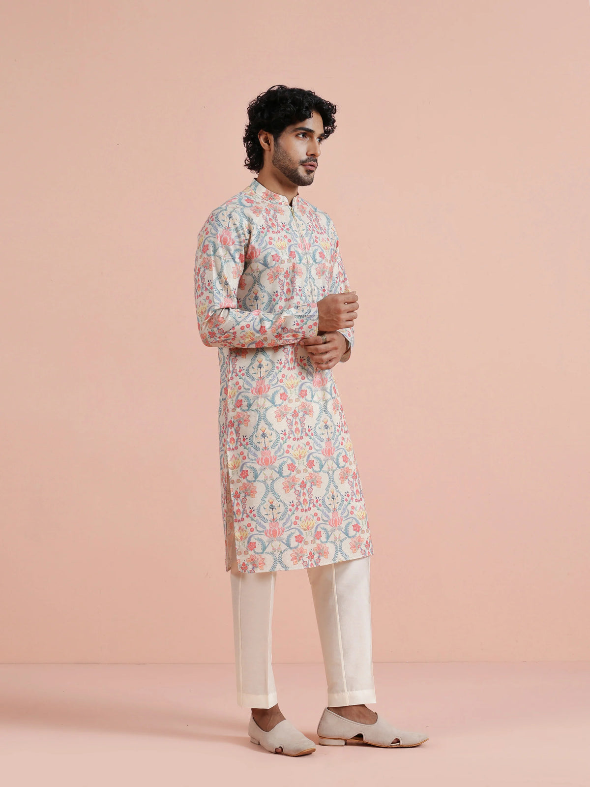 Kisah Men's Multi-Color Long Kurta