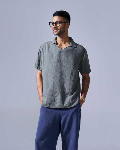 RWDY SOFT MUSLIN SHIRT | EVERGREEN FOG | RWDY at Broadway