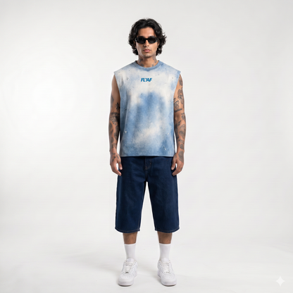Bleach Wash Sleeveless Crew
