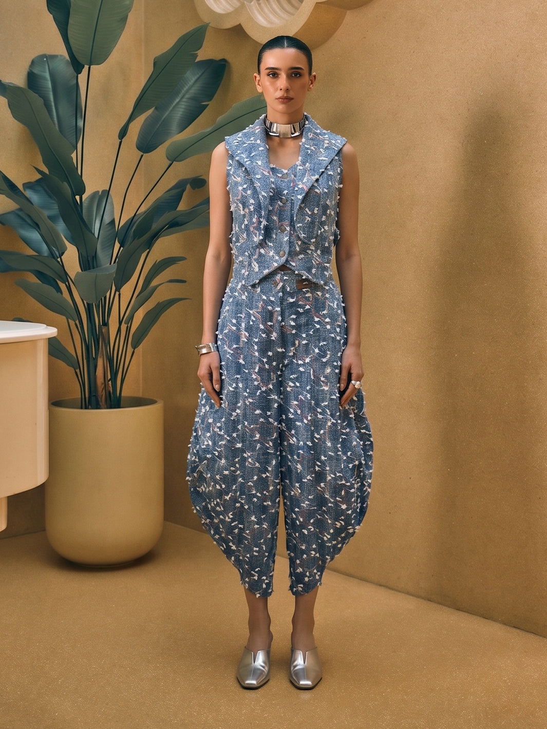 Fancy Denim Waistcoat